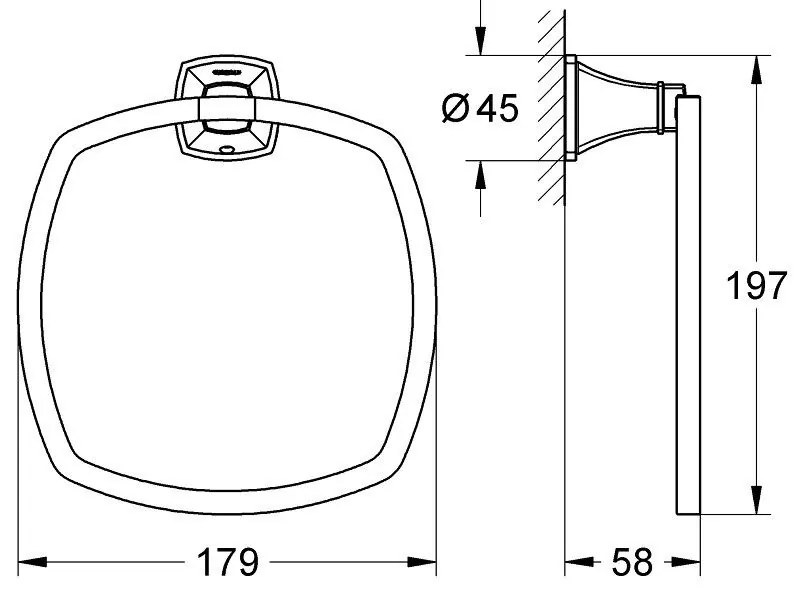 Grohe Grandera Suport prosop baie inel, crom auriu