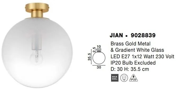 Lustra aplicata, Plafoniera design modern JIAN, diametru 30cm