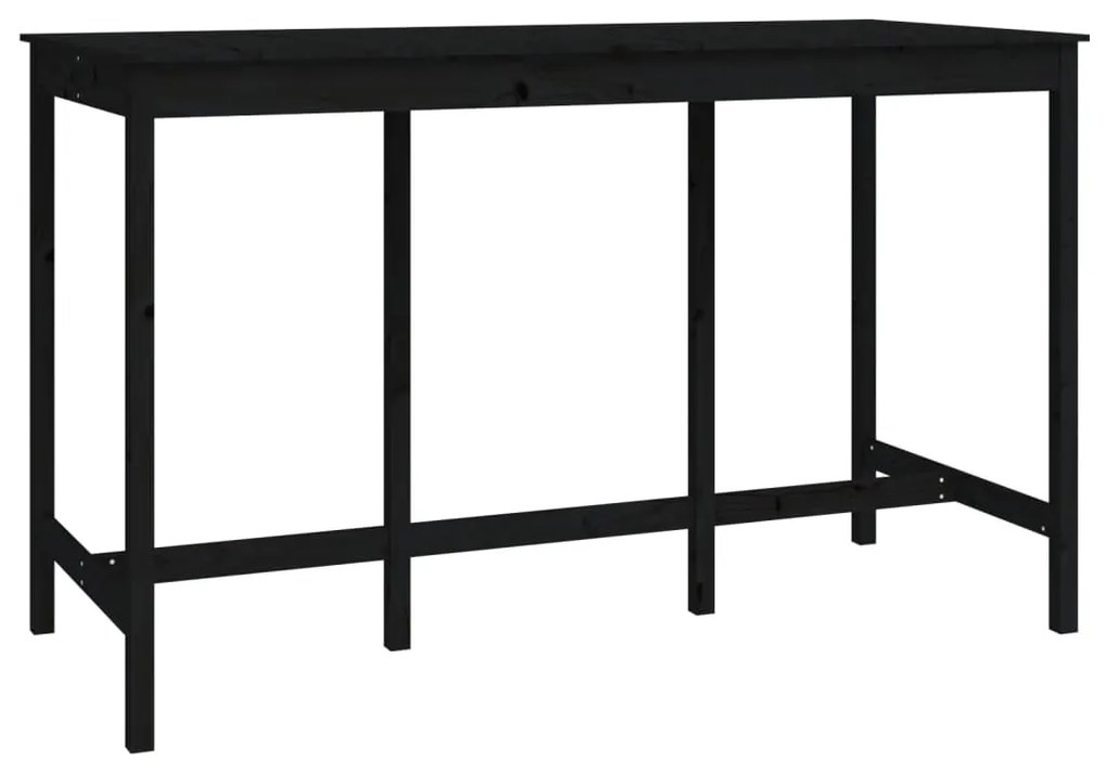 Set mobilier de bar, 9 piese, negru, lemn masiv de pin