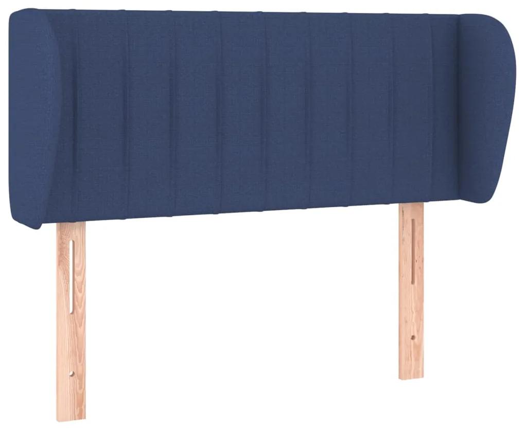 3117370 vidaXL Tăblie de pat cu aripioare albastru 93x23x78/88 cm textil