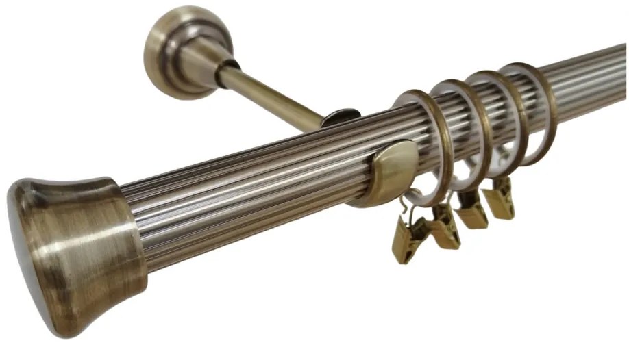 Galerie simpla Fulda teava striata aur antic 25mm (Alege marime: 400 cm)