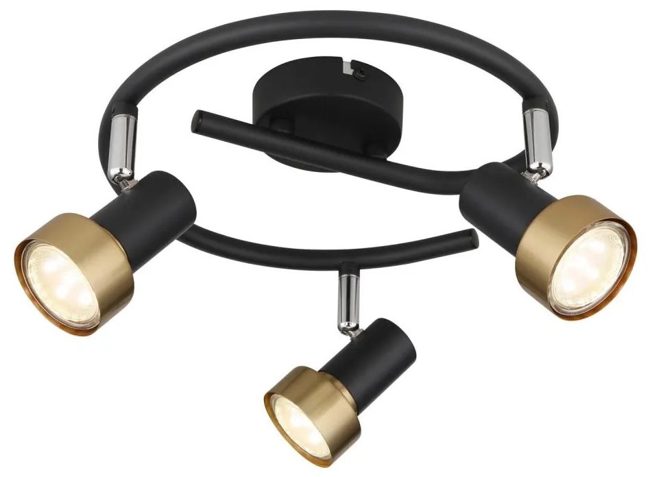 Spot Globo 57917-3G MASON 3xGU10/25W/230V negru/auriu