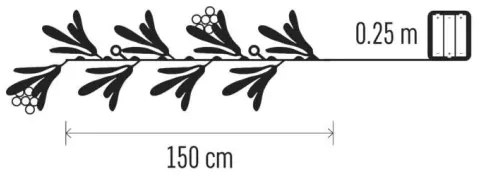 Decorațiune LED de Crăciun, 25 LED, alimentare 3xAA