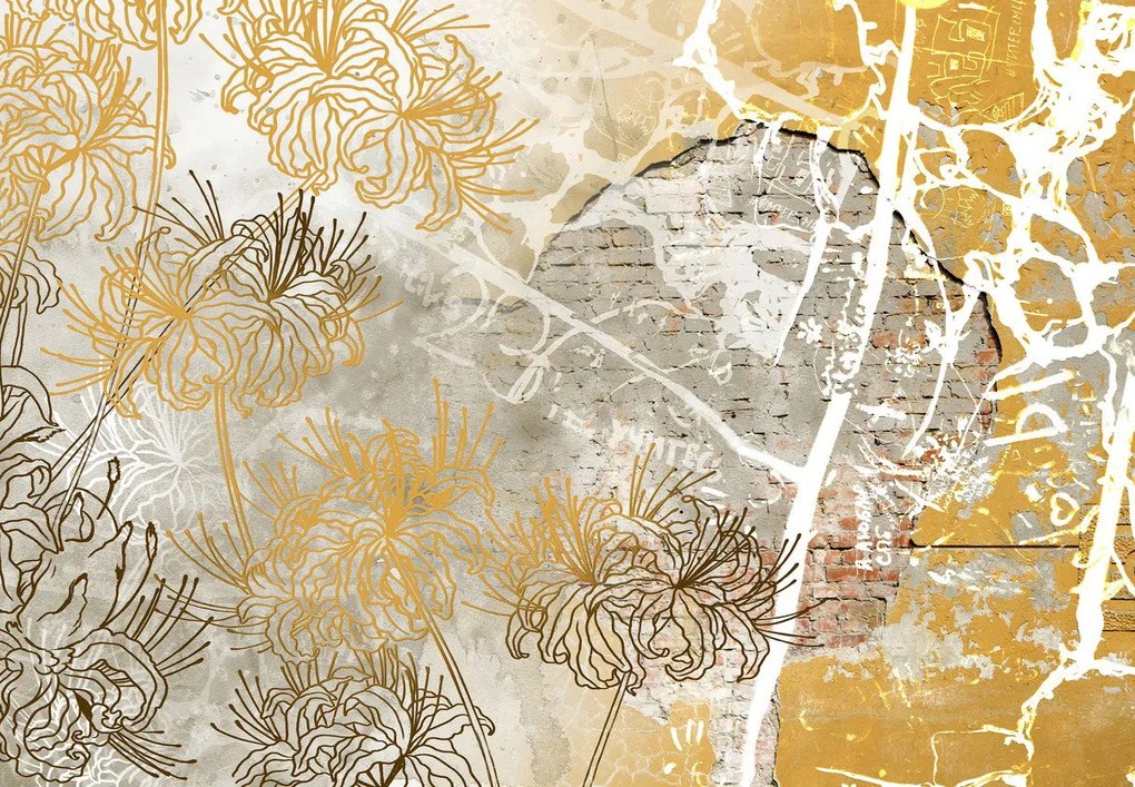 Fototapet - Rerete cu flori, vintage (147x102 cm)