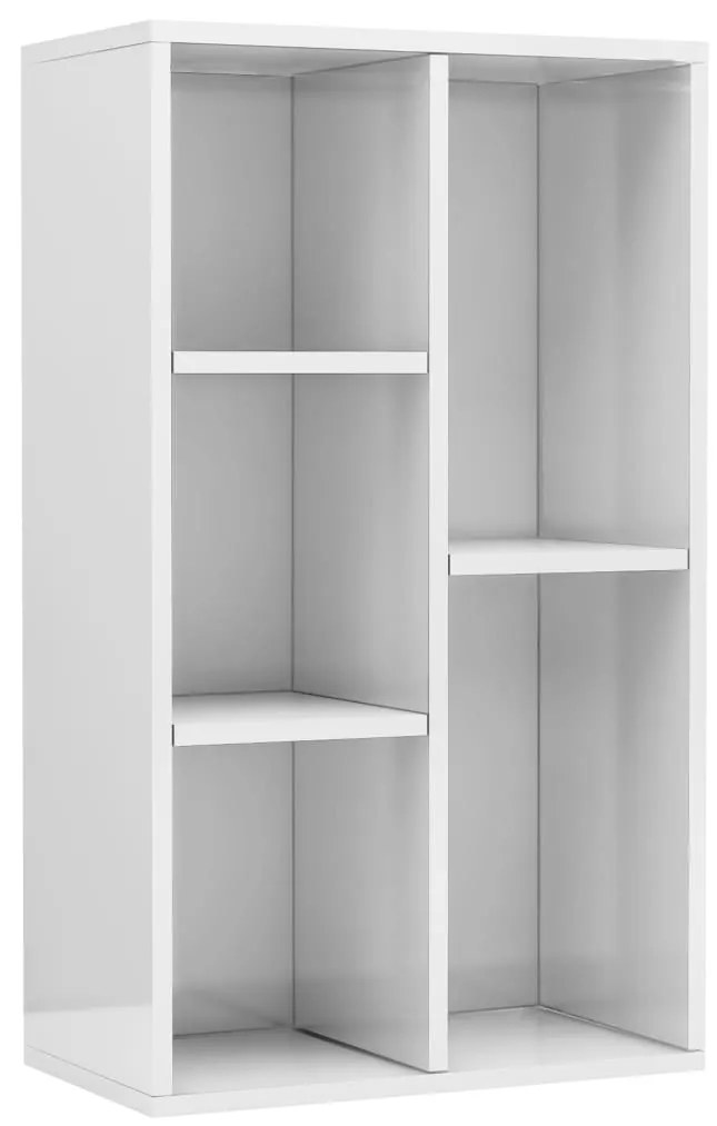 800168 vidaXL Bibliotecă/Dulap, alb extralucios, 50x25x80 cm, lemn prelucrat