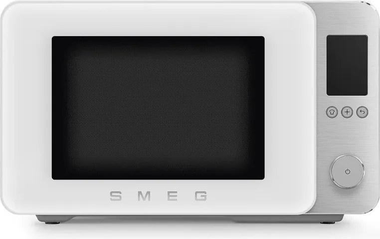 Cuptor cu microunde combinat cu aer cald SMEG Collezione MOC02WHMEU, 900 W, 27 l, 25 de programe, închidere lină, setări personalizate, alb mat