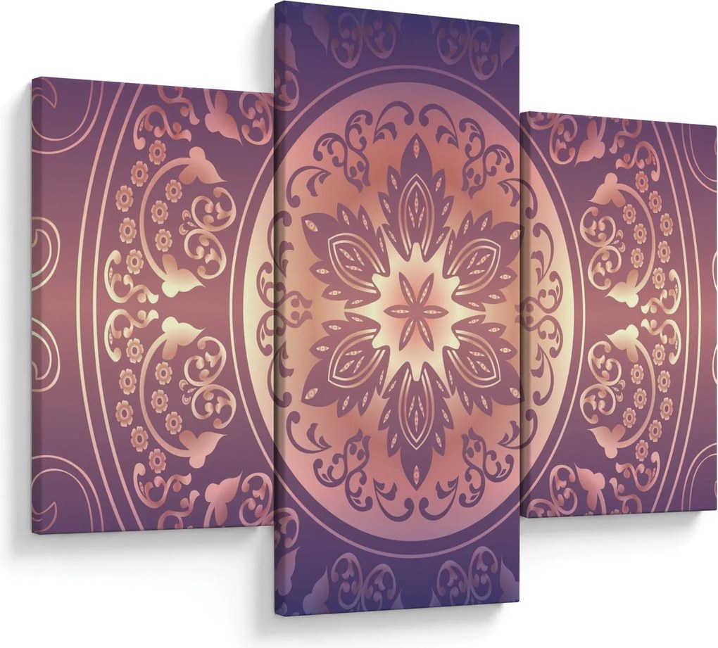 Tablou - Mandala pe gradient violet (90x60 cm)