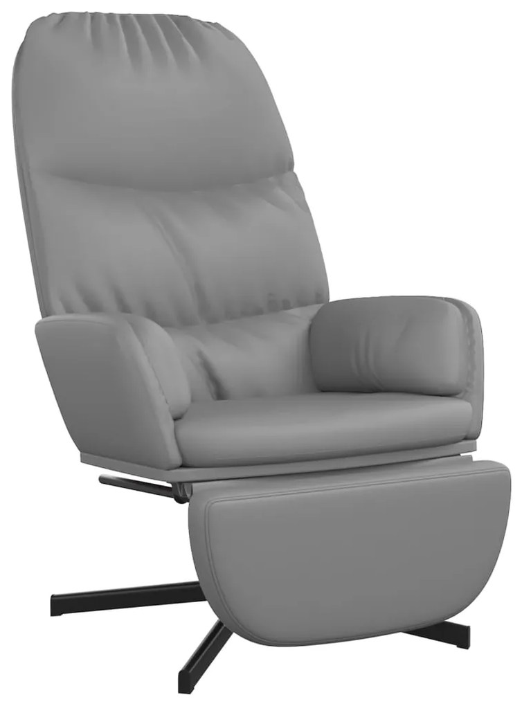 3097418 vidaXL Scaun de relaxare cu taburet, roșu, piele ecologică