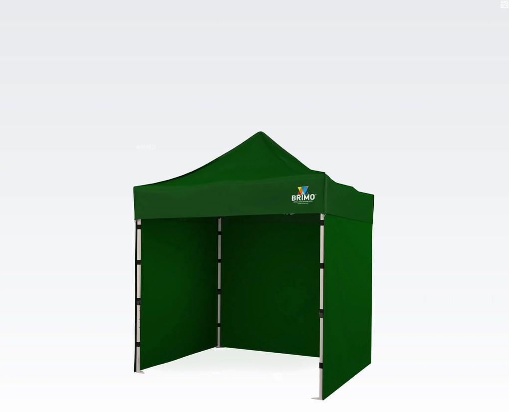 Altană cu foișor tip evantai 2x2 m Oțel | Spațiu Profesional Montat în 45 s. - cu 3 pereți - Verde