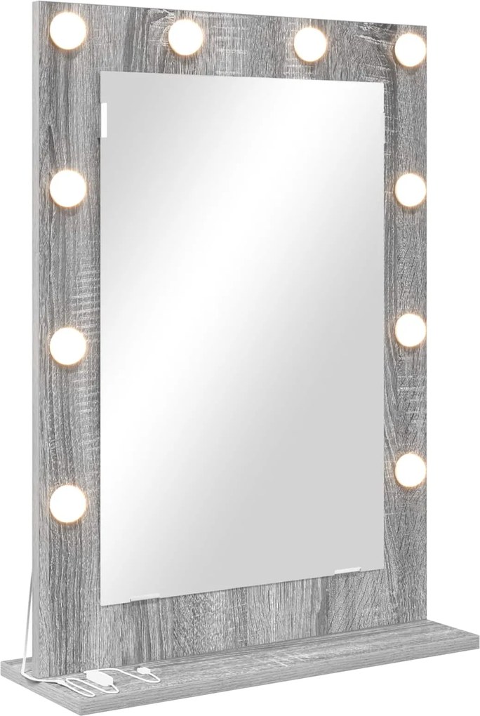 vidaXL Oglindă de toaletă Dreptunghiular Gri Sonoma 70 x 50 x 18 cm