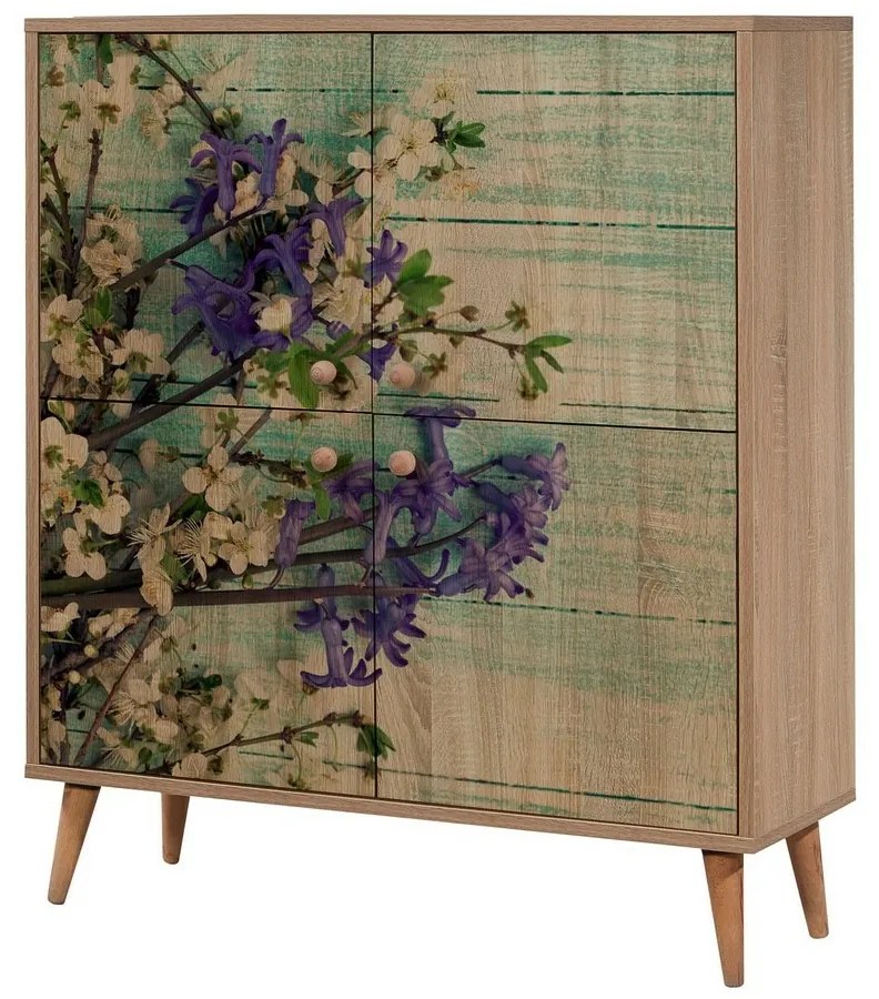 Dulap Mega Sonoma Oak Flowers II