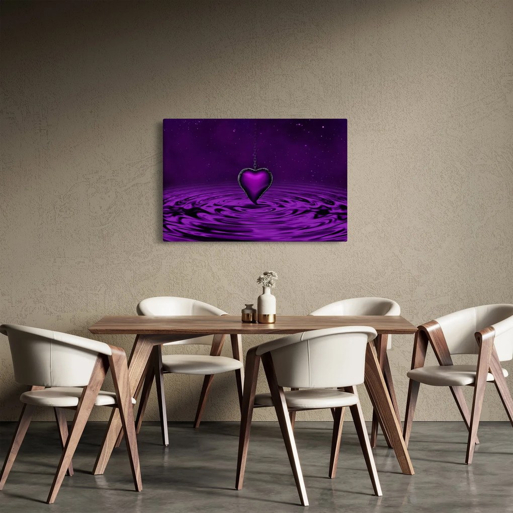 Tablou ci inima violetă (90x60 cm)