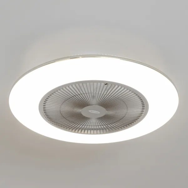 Plafonieră LED dimabilă cu ventilator Brilagi AURA LED/38W/230V argintiu + telecomandă