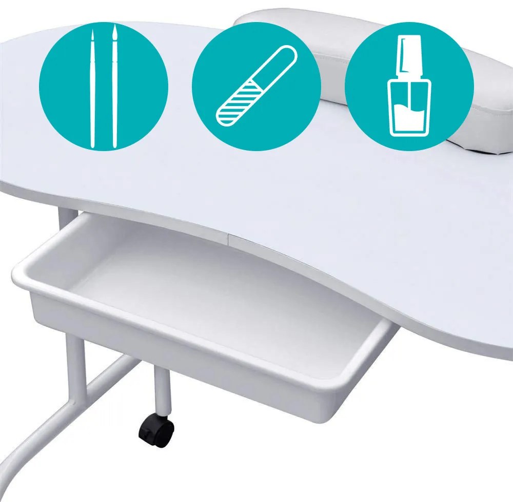 Masa de manichiura portabila cu geanta de transport cadou-cu sertar