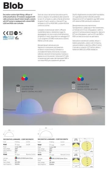 Redo 90167 - Lampă de exterior BLOB, 1xE27/23W/230V, Ø 38 cm, IP65, albă