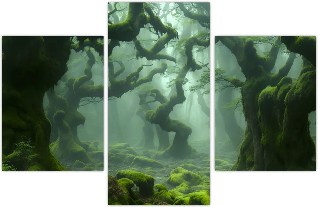 Tablou - O pădure acoperită de mușchi (90x60 cm)