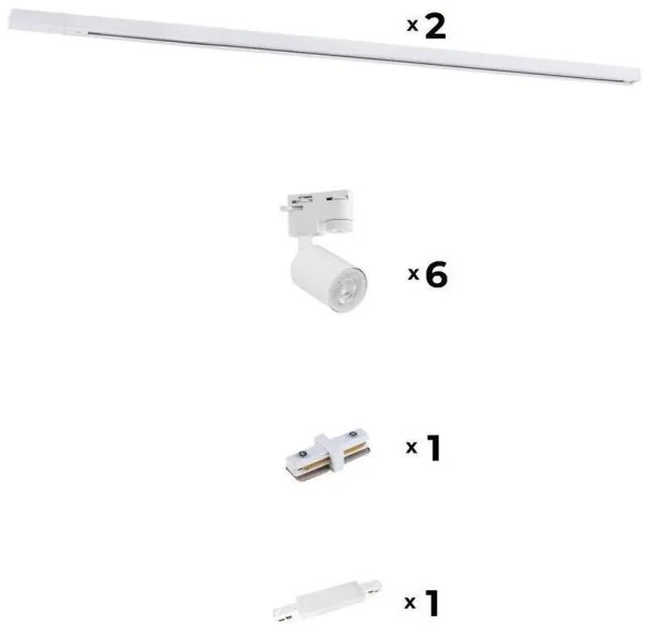 Spot pentru sistem de șină Zuma Line 3041 REFLEKTOR 6xGU10/10W/230V