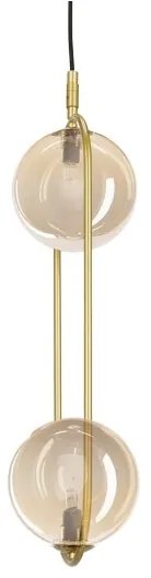 Lustră pe cablu CORDEL 2xG9/28W/230V alamă/bej fumuriu