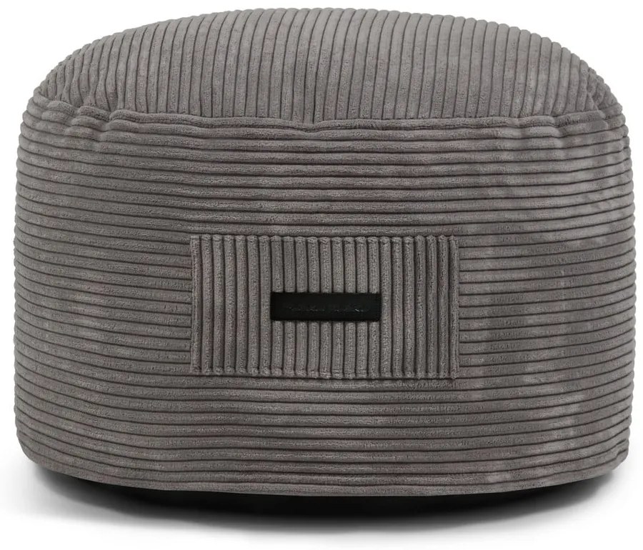 Taburet gri închis cu tapițerie din catifea reiată Om 60 – SLOWDOWN