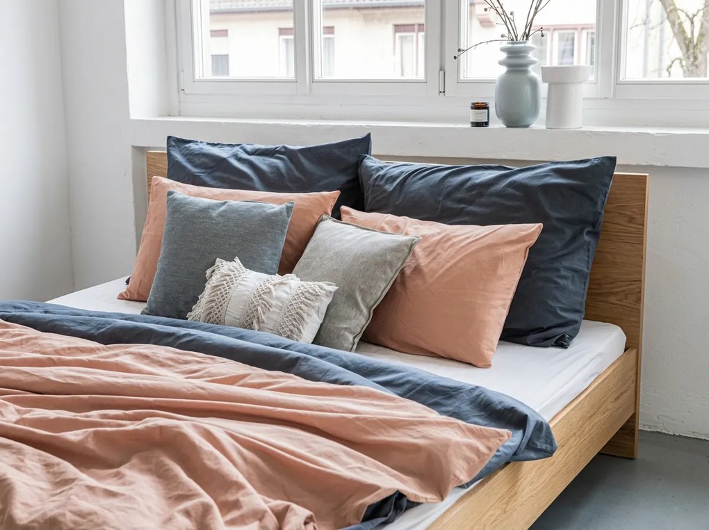 Lenjerie de pat din bumbac CALMORA roz prafuită Dimensiune lenjerie de pat: 2 ks 70 x 90 cm | 160 x 200 cm