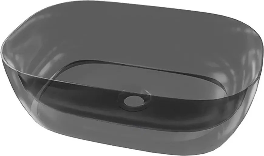 Lavoar pe blat Rune Eirik dreptunghiular 50 cm negru lucios rasina transparenta