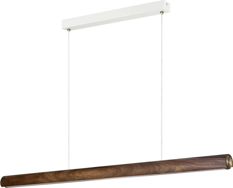Lustra suspendata LED design liniar din lemn Akeno
