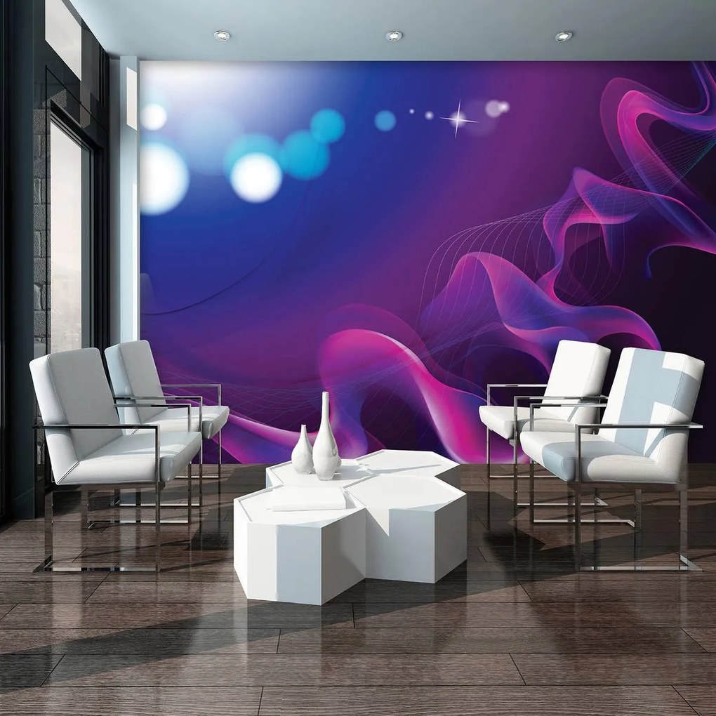 Fototapet - Valuri abstracte violete (254x184 cm)