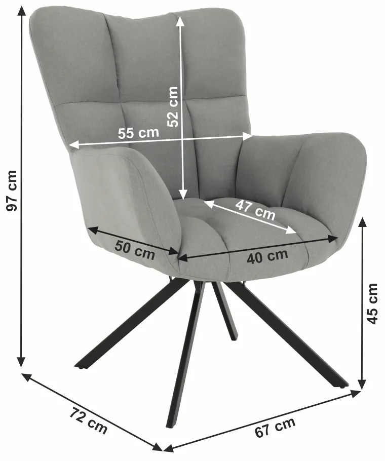 Scaun pivotant KOMODO, gri