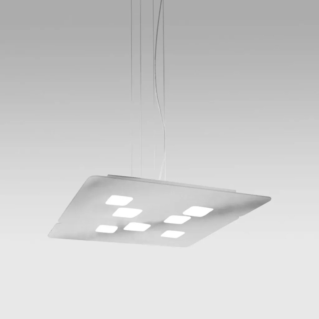 Lustra suspendata moderna GISELLE 54x54cm, alb, gri sau argintiu
