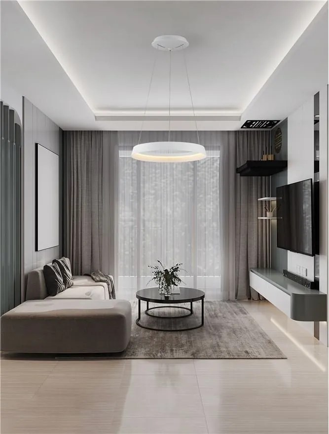 Lustra LED suspendata design modern circular ORMI alba D-45cm