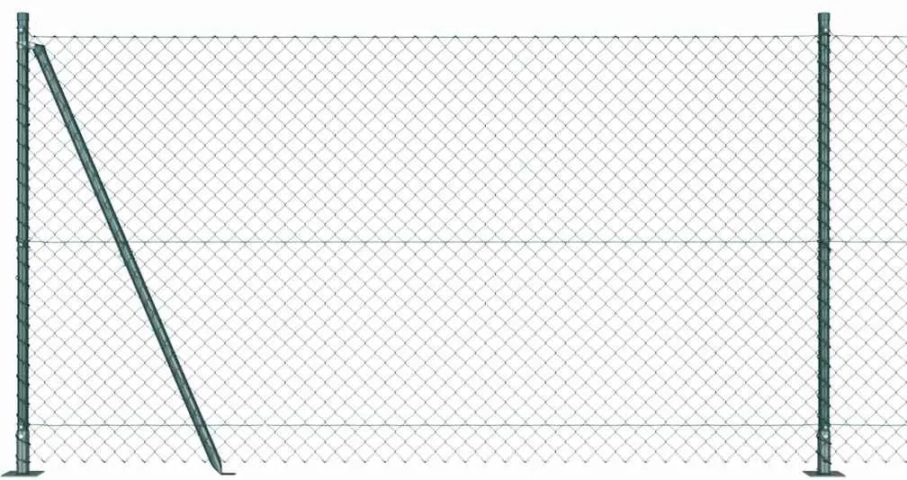 vidaXL Stâlp de gard. Verde 10 x 1,2 m (plasă 40 x 40 mm) Oțel și PVC