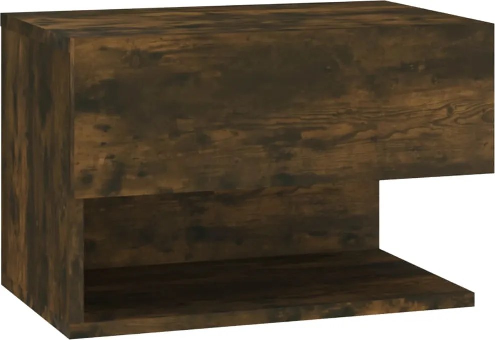 vidaXL Noptieră de perete, stejar fumuriu