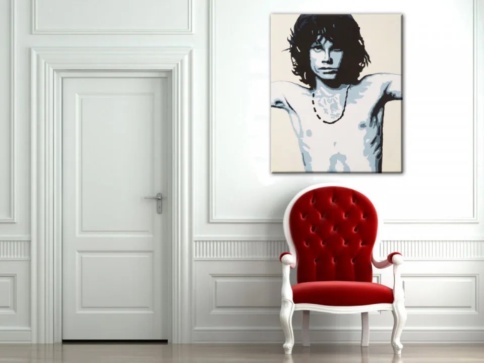 Tablou decorativ din panza si lemn, 100 x 3 x 120 cm, Jim Morrison Mauro Ferreti