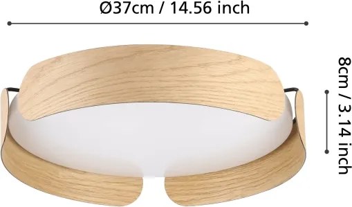 Eglo 901827 - Plafonieră LED VALCASOTTO LED/20W/230V Ø 37 cm bej