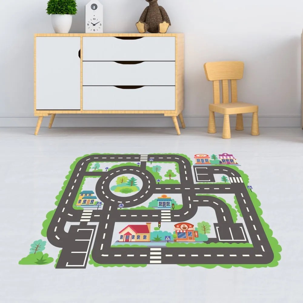 Autocolant din vinilin pentru podea cameră copii Ambiance Travel