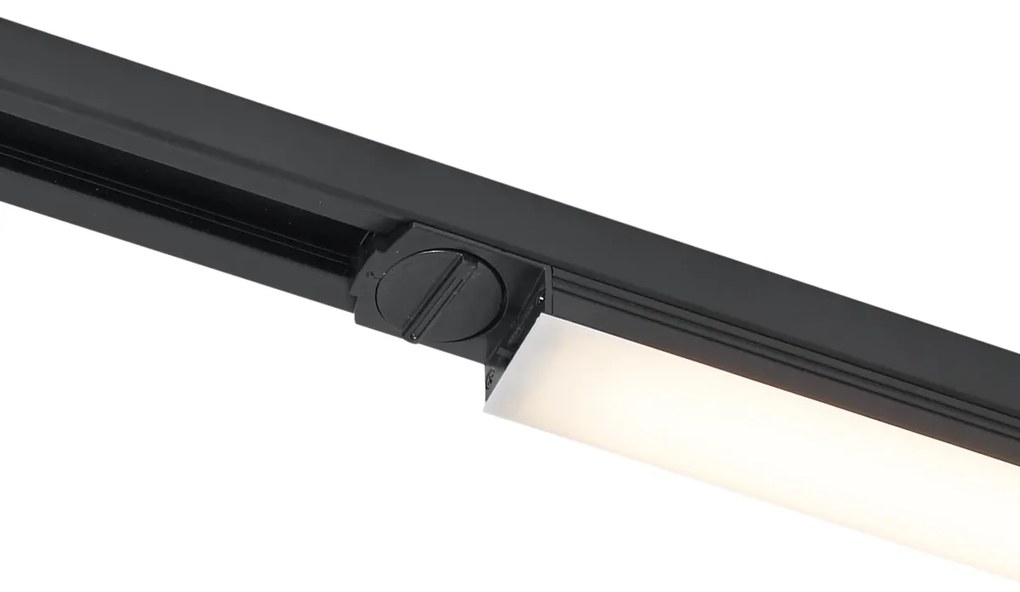 Plafonieră modernă neagră pentru sistem de șină monofazat 15W 1180 lm 2700-3800K - Iconic Tsiri