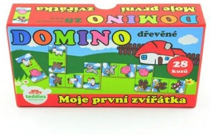 Domino Primele mele animale,joc de masă din lemn 28 buc