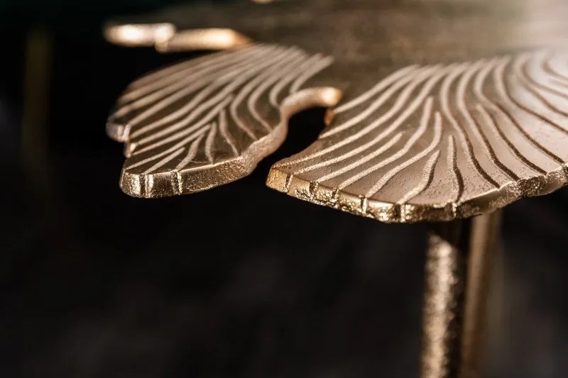 Masuta cu aspect deosebit Leaf 57cm, auriu