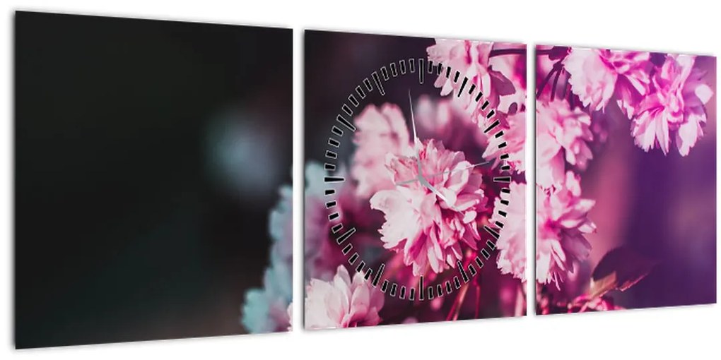 Tablou cu florile copacilor (cu ceas) (90x30 cm)