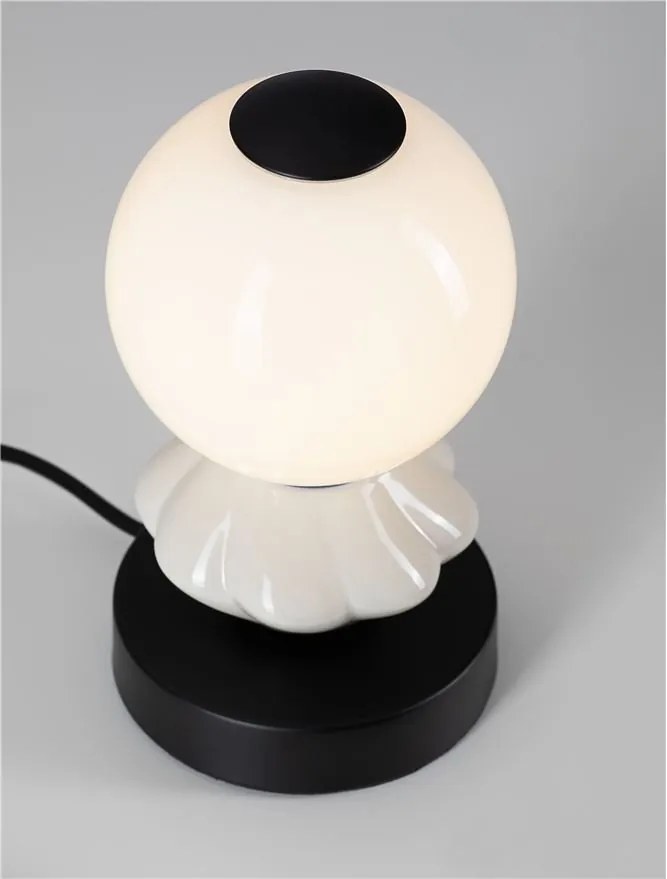 Veioza LED decorativa ceramica gri, alb, PALLINA