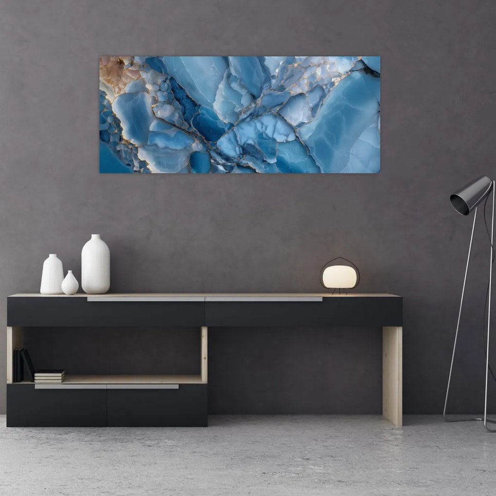 Tablou - Marmură albastră fragmentată (120x50 cm)