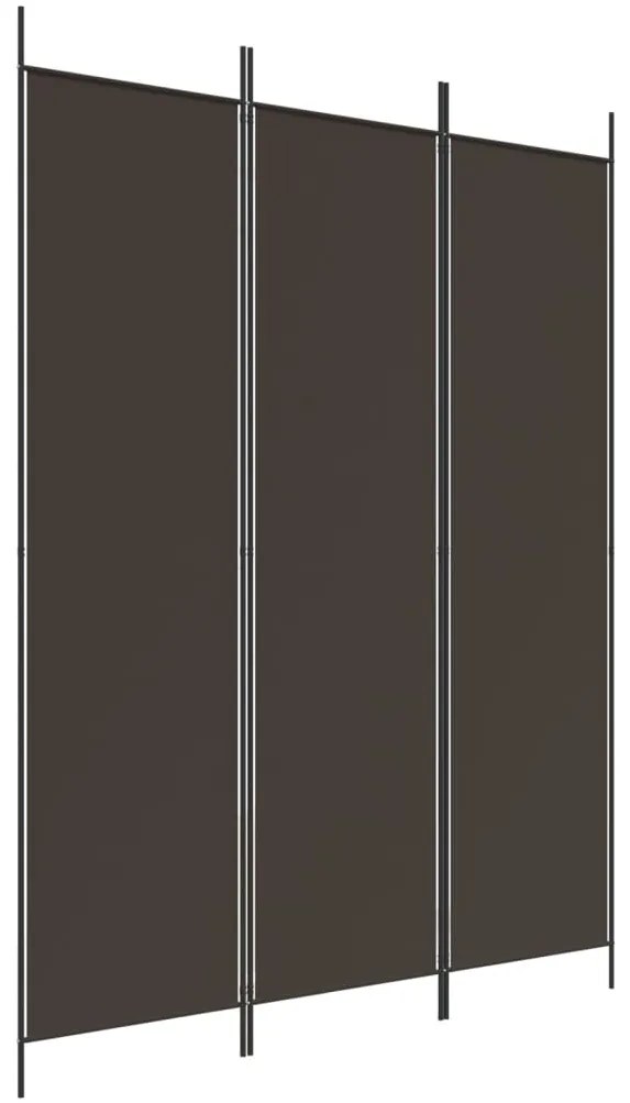 350179 vidaXL Paravan de cameră cu 3 panouri, maro, 150x200 cm, textil