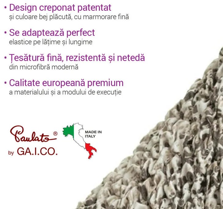 Huse bielastice MARMO bej taburet (40 x 40 x 40 cm)