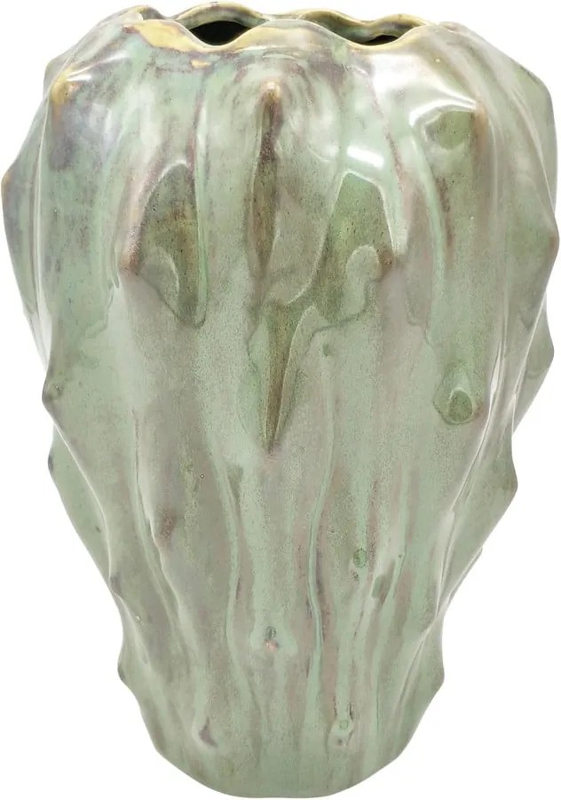 Vază din ceramică PT LIVING Flora, înălțime 23,5 cm, verde