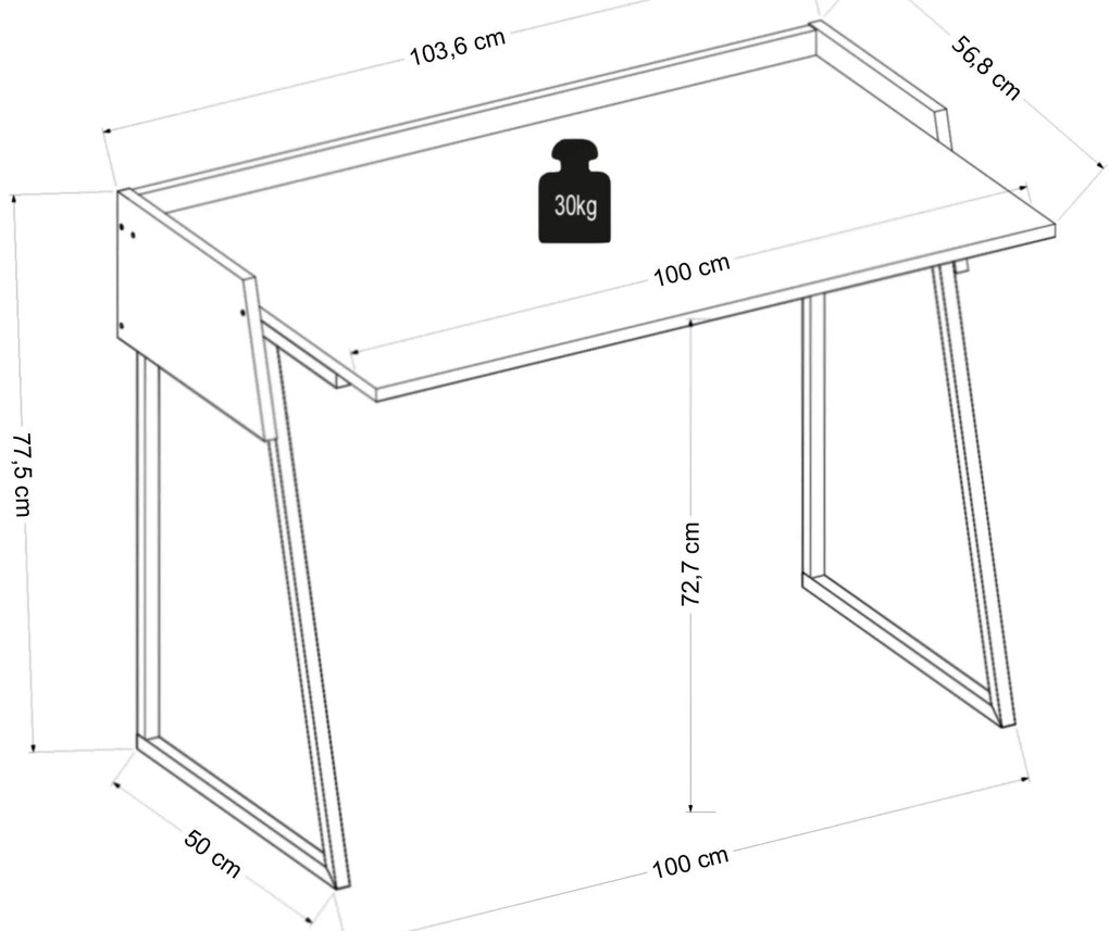 Birou Rone - Anthracite, Oak