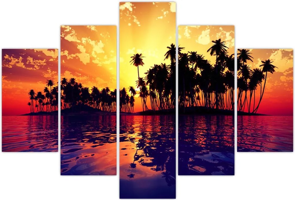 Tablou insulă în apus de soare (150x105 cm)