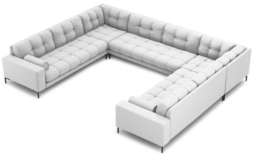 Coltar 9 locuri Bali tapitat/picioare negre – L327 x l256 x h75