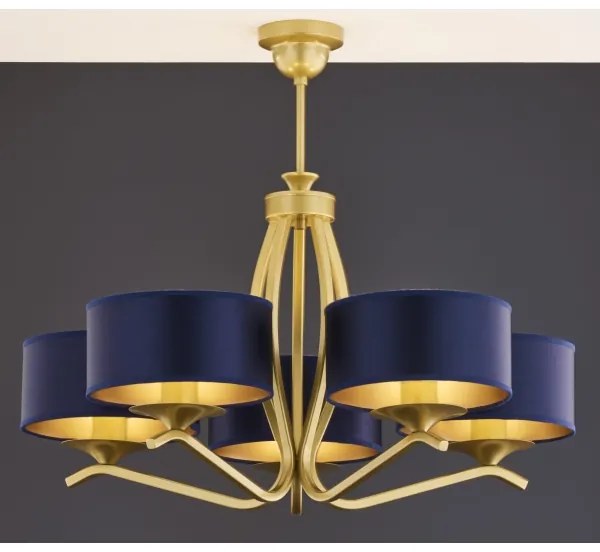 Jupiter 2114 - Candelabru pe tijă KASZMIR 5xE27/15W/230V albastru/auriu