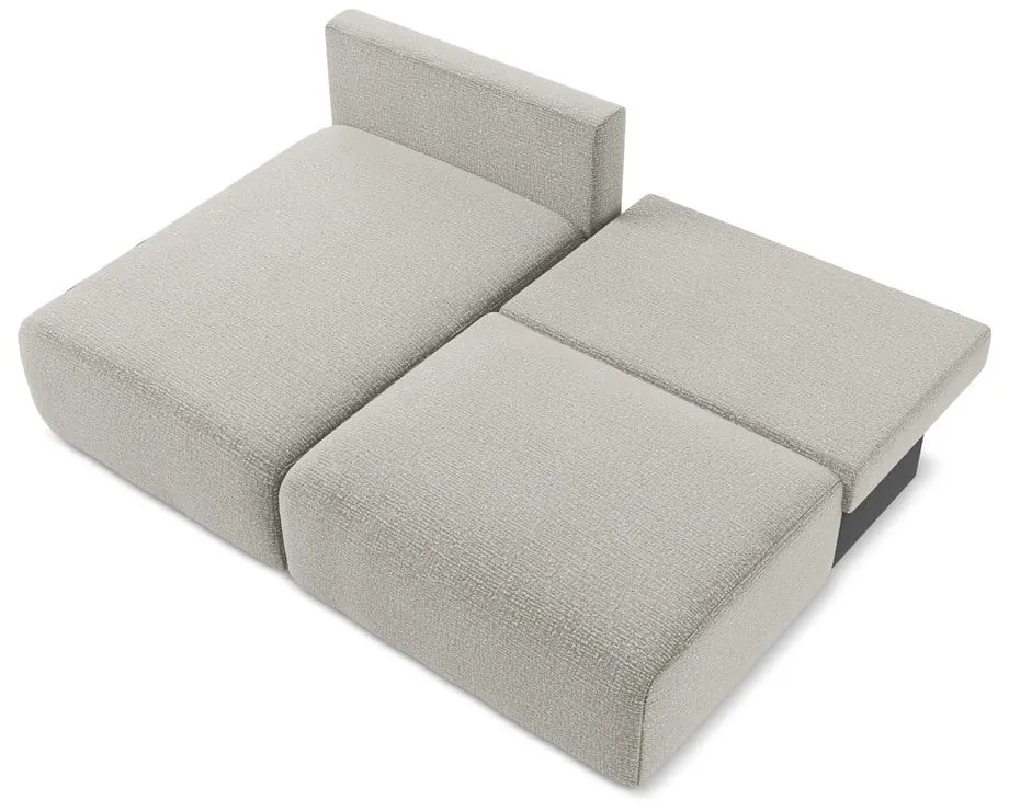 Colțar gri deschis extensibil/cu spațiu de depozitare (cu colț pe partea stângă) Kalena – Makamii