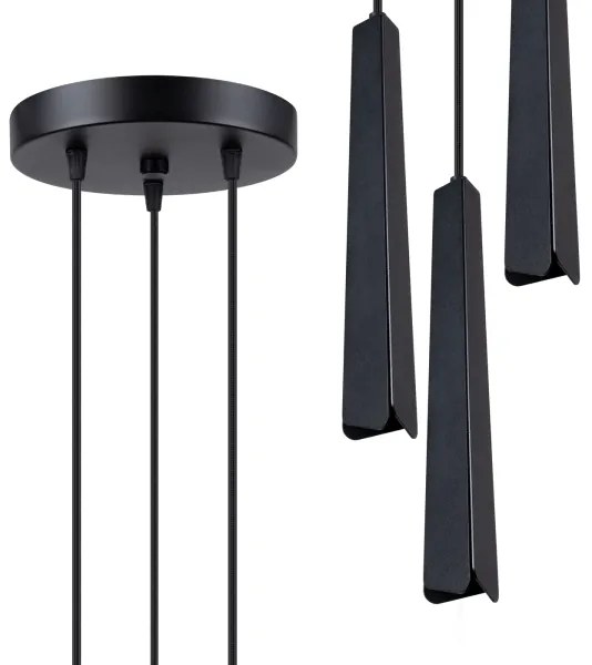Lustră pe cablu Sollux SL.1401 PRYSM 3xG9/8W/230V negru